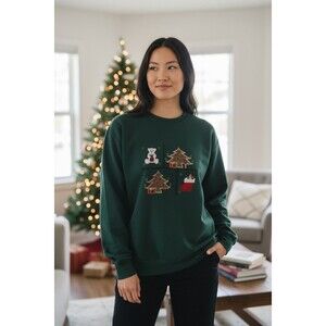 Honors Sweatshirt  Ugly Christmas Sweatshirt Green Women's 26/28
